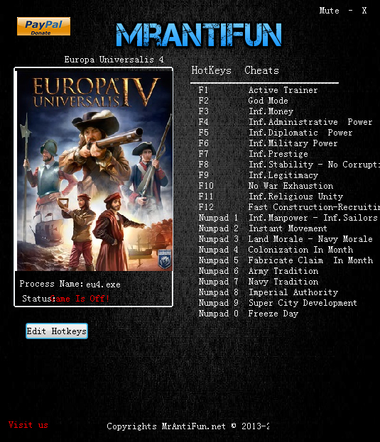 欧陆风云4二十五项修改器