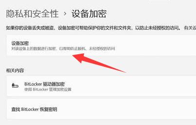 Win11如何进行设备加密？Win11设备加密的方法