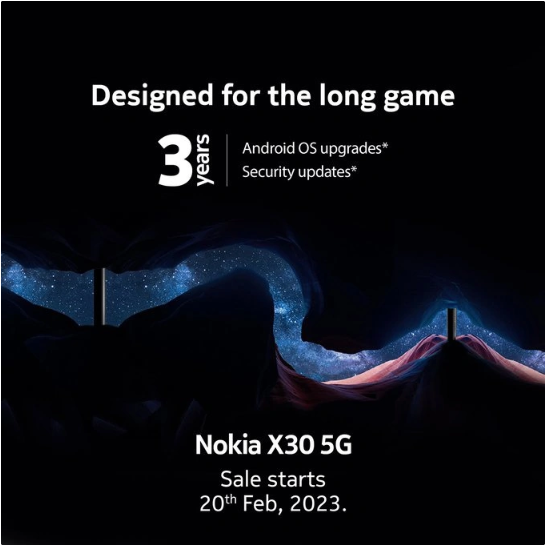 诺基亚 X30 手机将于 2 月 20 日登陆印度地区：支持 3 年大安卓版本升级