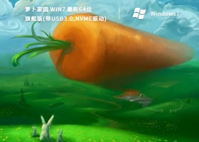 萝卜家园Win7最新64位旗舰版(带USB3.0,NVMe驱动) V2022