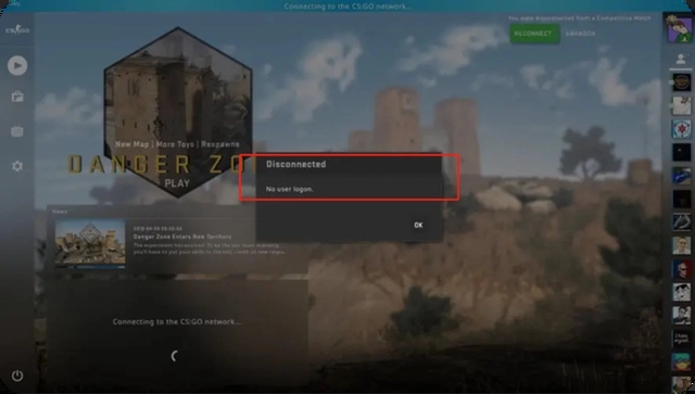 no user logon什么意思？csgo no user logon完美解决方法