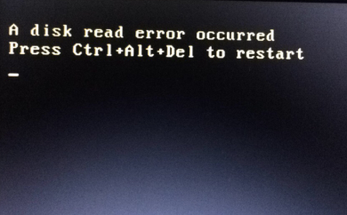 遇到a disk read error occurred如何解决?