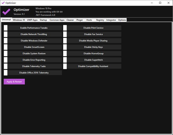 Optimizer V10.7 系统优化清理软件最新版本