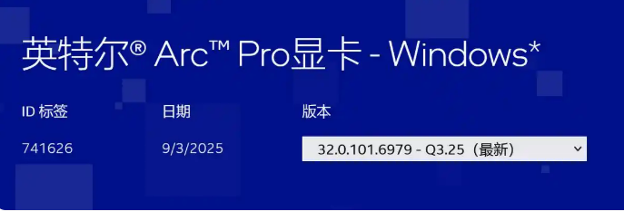 Arc Pro B50/B60 首驱：英特尔 32.0.101.6979 - Q3.25 版上线