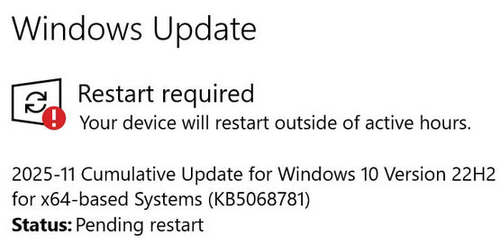 微软为 Win10 推送首个扩展安全更新 KB5068781