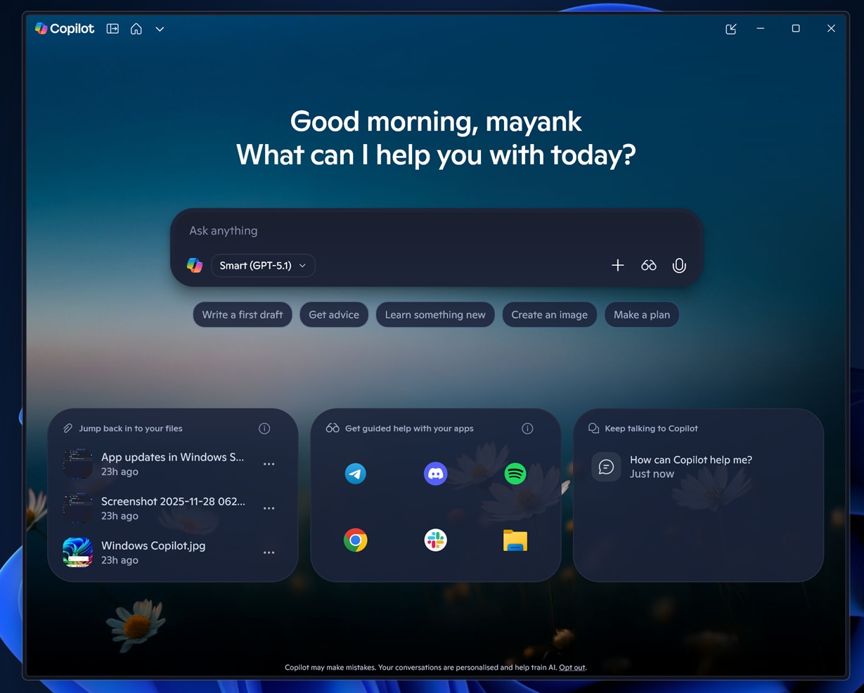 Win11 Copilot 接入 GPT-5.1，免费解锁 “深度思考”