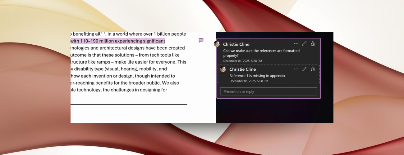 微软 Word 无障碍功能更新：Alt+F12 一键直达批注，新增智能播报功能