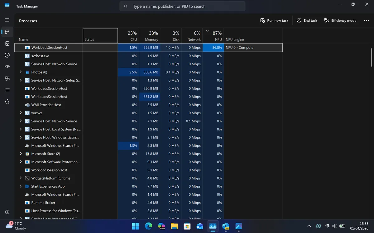 Win11 Build 26300 新功能：任务管理器支持深度监控 NPU