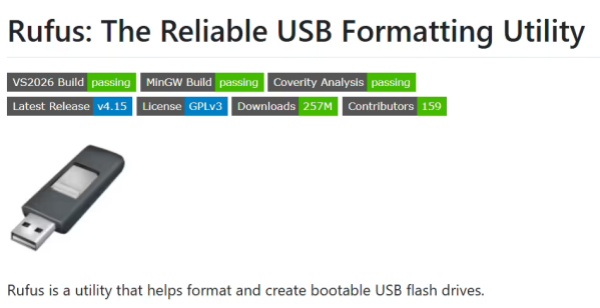 启动盘工具 Rufus 4.15 正式版上线：修复 Win11 静默安装 bug