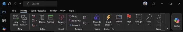 经典版 Outlook 增加 Copilot 快捷入口，侧边栏入口予以保留