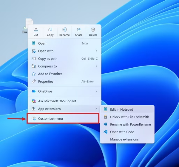 Win11 Release Preview 预览版可用 ViveTool 启用新版右键菜单！
