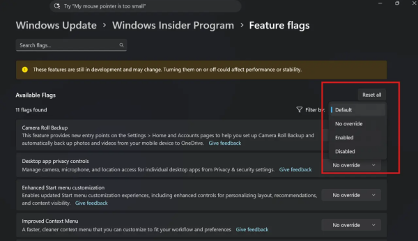 Win11 26H2 预览更新：快速设置新增手机控制与网速测试